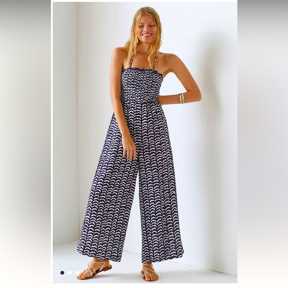 Maeve Smock Sunset Jumpsuit boho spring classic Anthropologie casual romper $160
